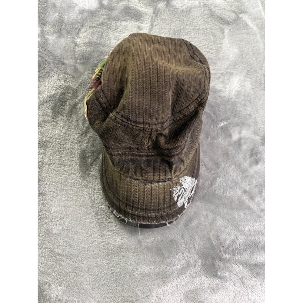 Zion Rootswear Bob Marley Uprising Cadet Hat Brown Cotton One Size 2000s Used